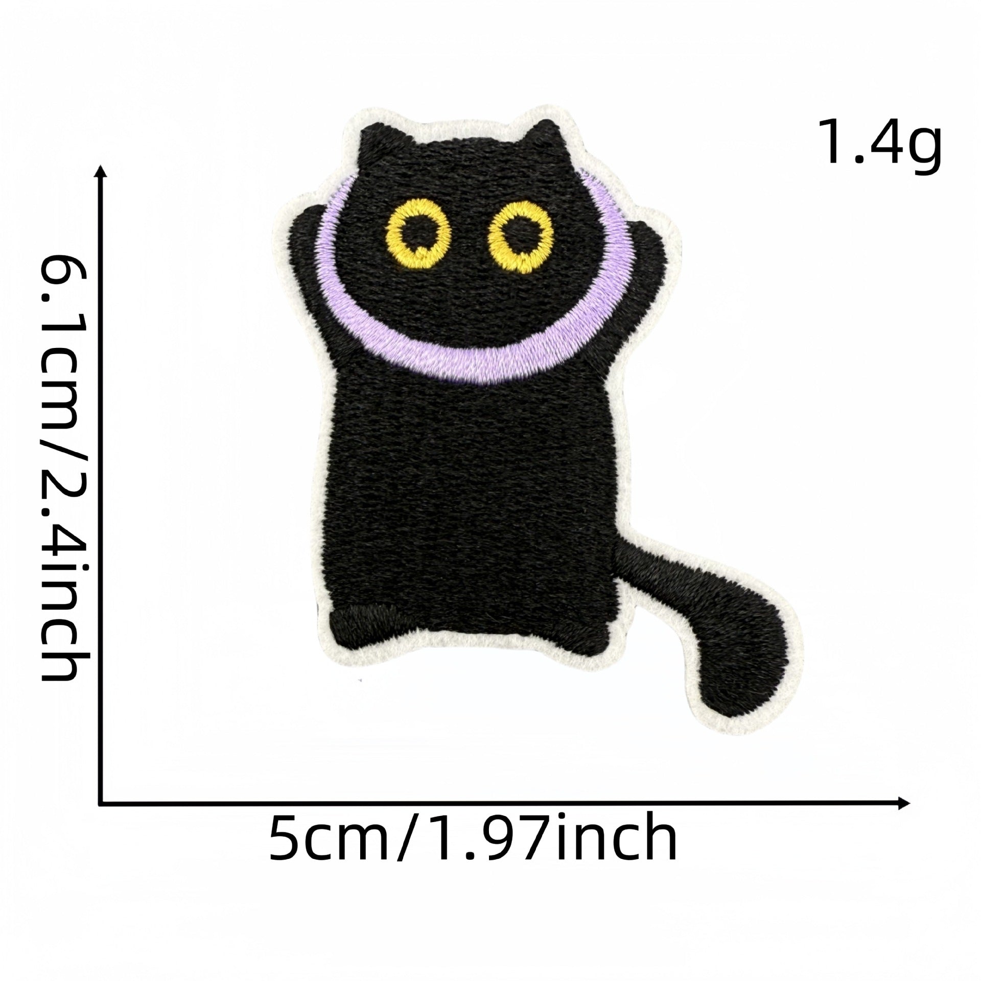 Wholesale Black cat embroidered patch accessories